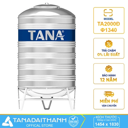 Bồn nước Tân Á 2000 lít đứng F1340