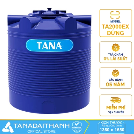 Bồn nhựa Tân Á EX 2000 lít đứng