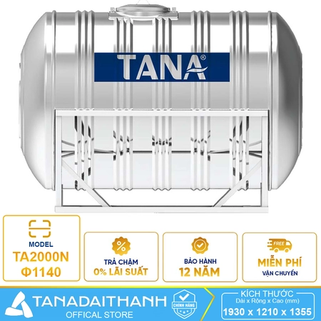 Bồn nước Tân Á 2000 Lít Ngang F1140 