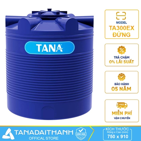 Bồn nhựa Tân Á EX 300 lít đứng