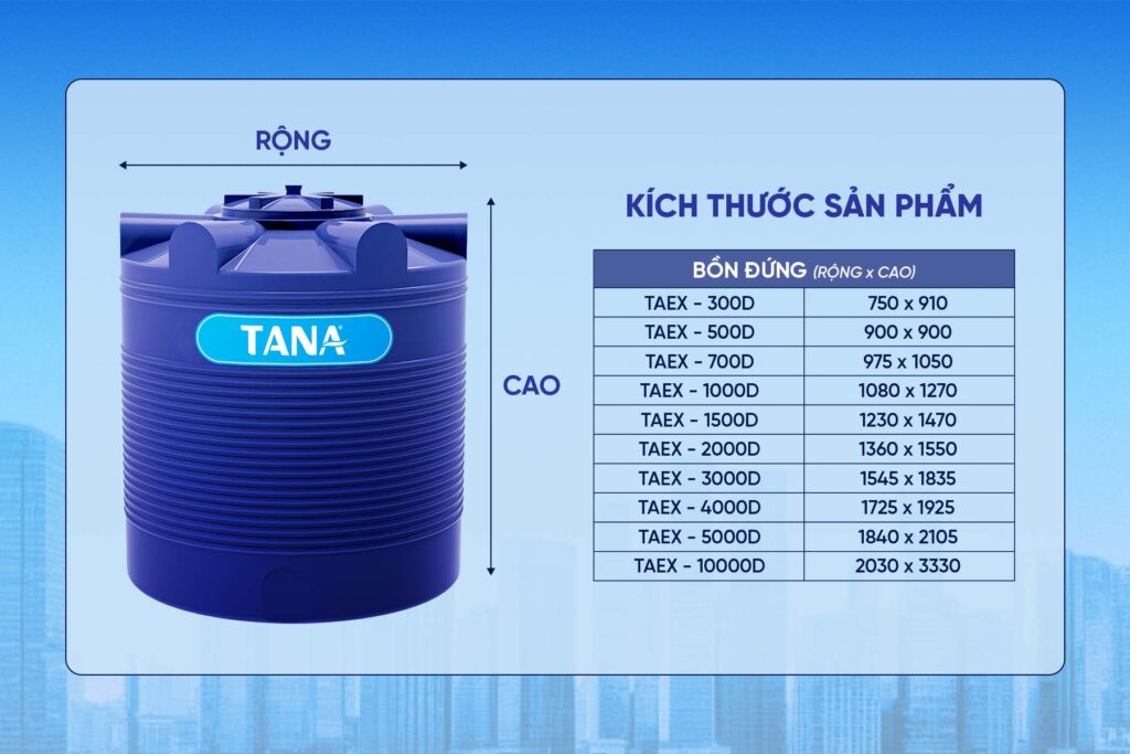 Kích thước sản phẩm đa dạng