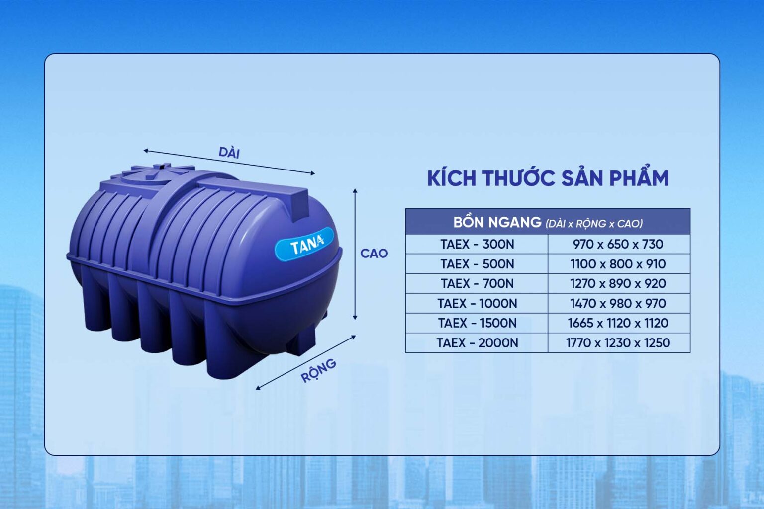 Đa dạng dung tích