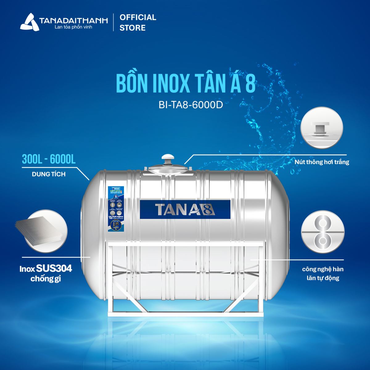 Kết cấu gân vuông bồn tân á 8