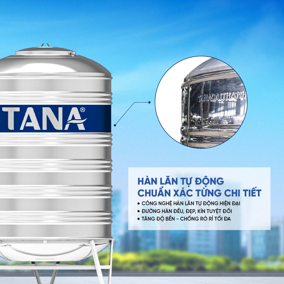Bồn nước con lăn tự động