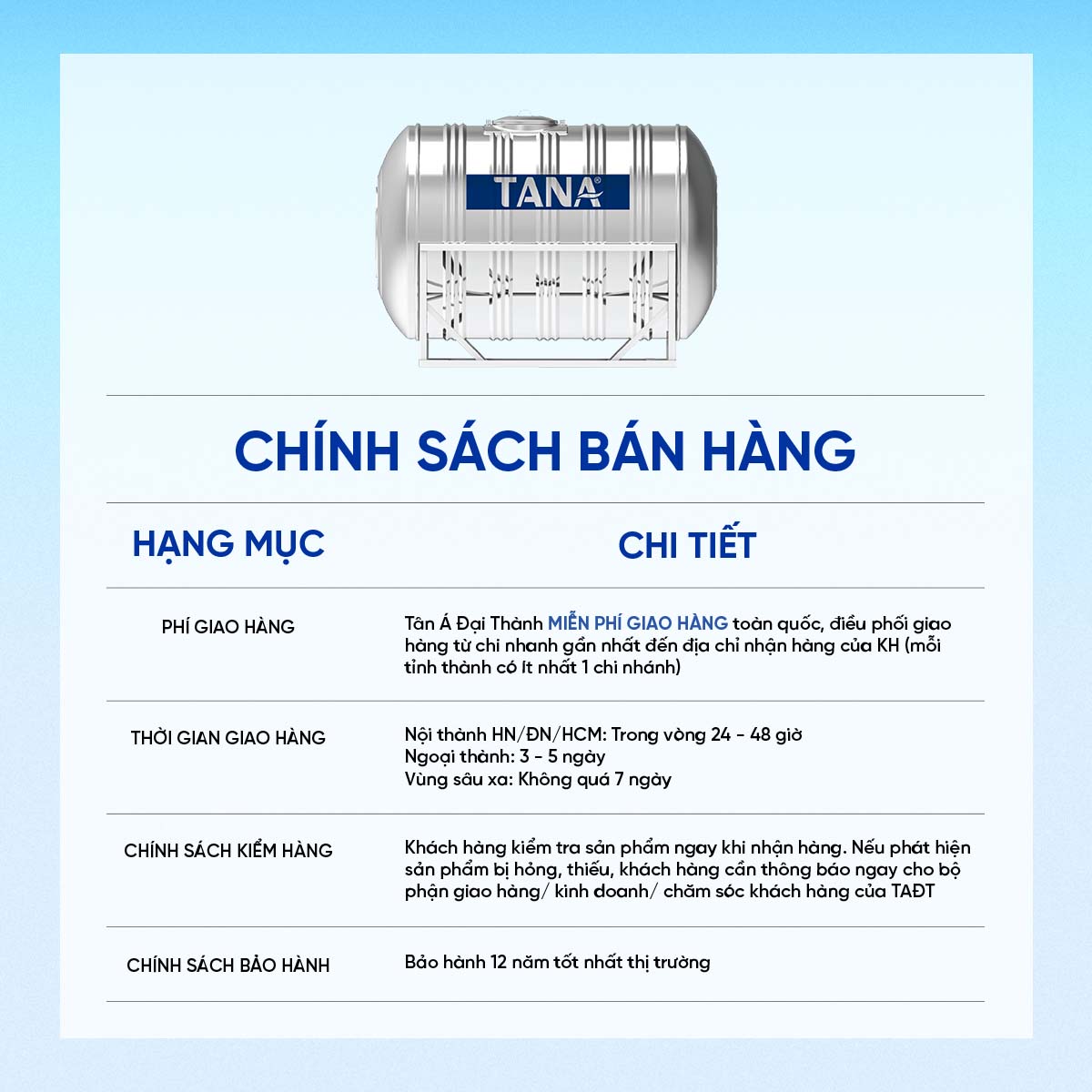 Chính sách bồn nước tân á