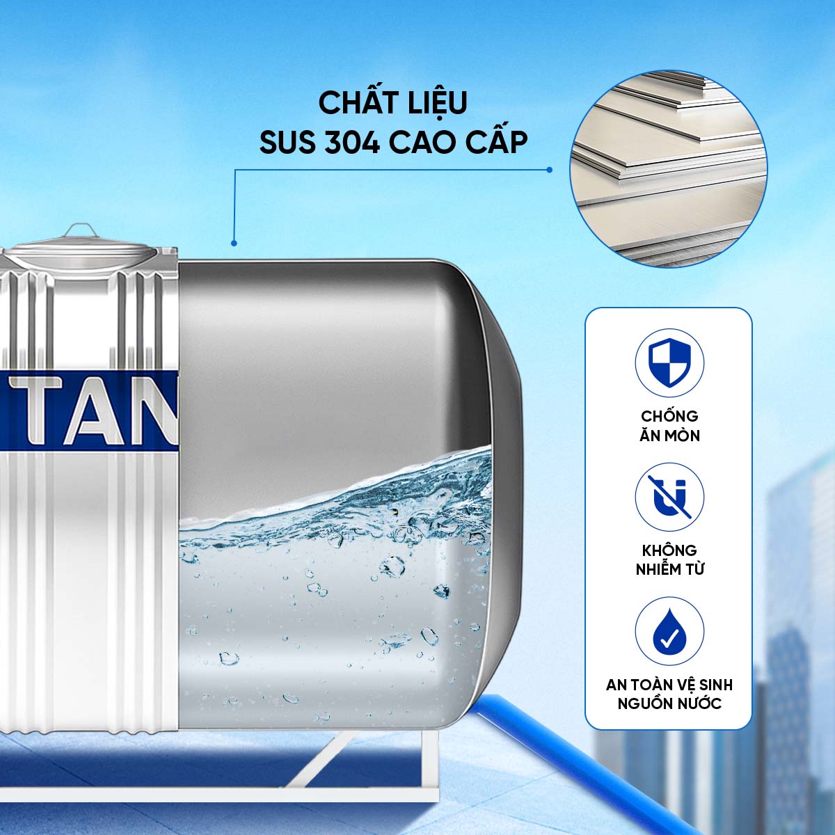 Bồn nước Inox SUS 304