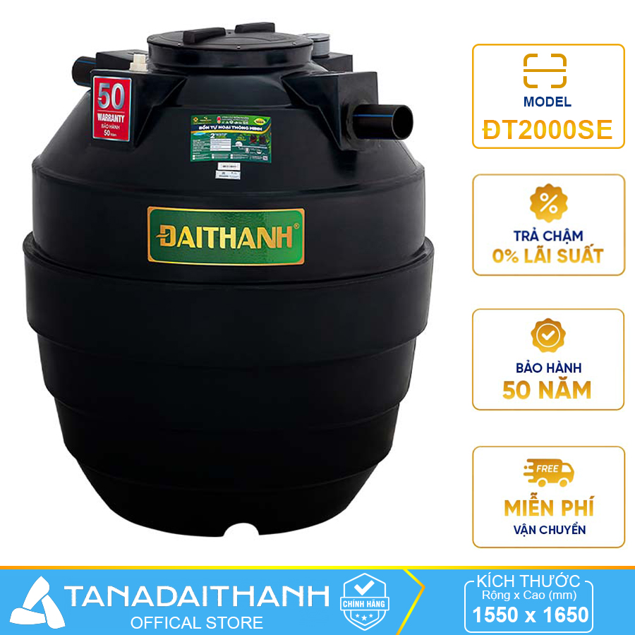 Bồn tự hoại Tân Á Đại Thành 2000 lít 2000L