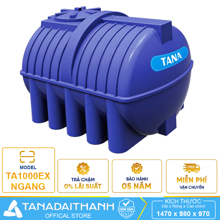 Bồn nhựa Tân Á EX 1000L Ngang 1000 lít 