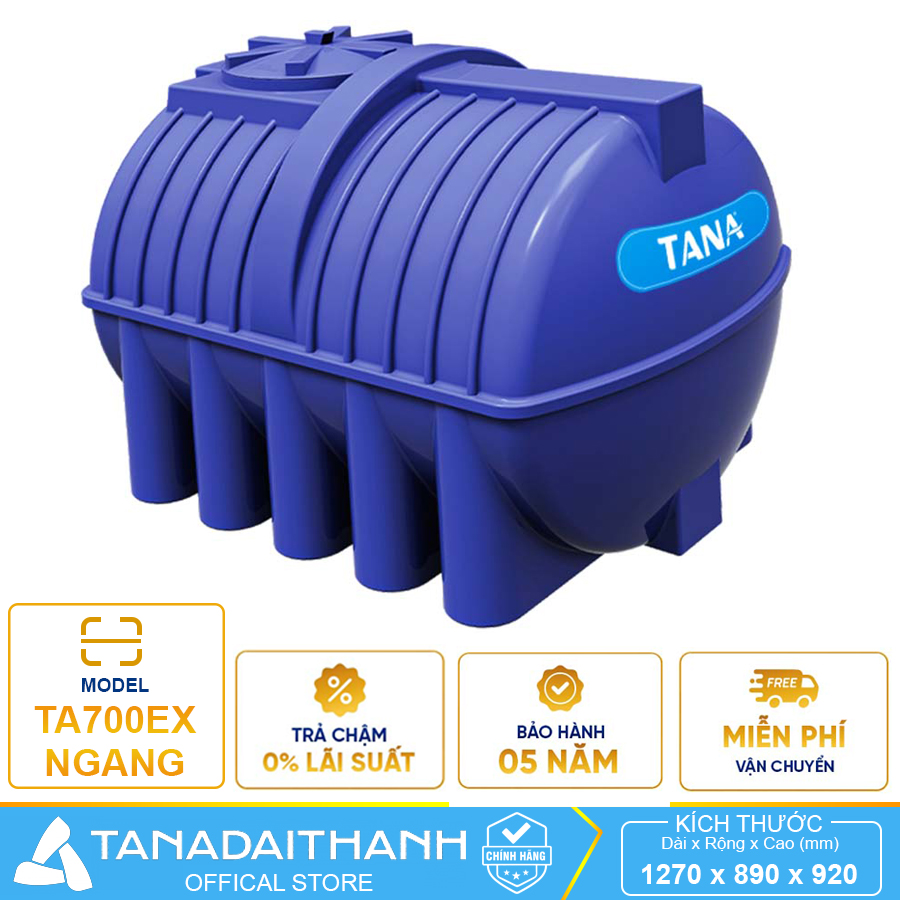 Bồn nhựa Tân Á EX 700L Ngang 700 lít 